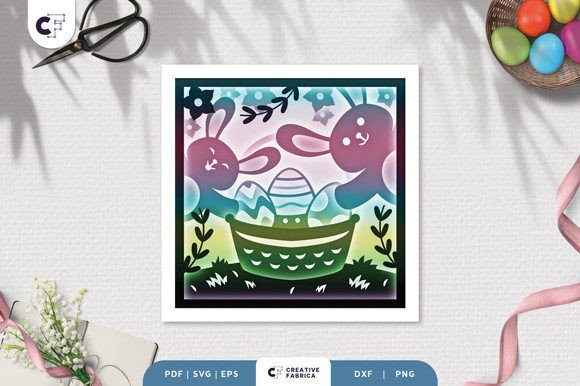 3D SVG Bunny with Easter Egg Shadow Box Review