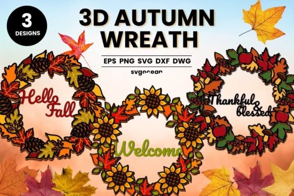 Autumn Wreath Layered Svg Bundle: 3D SVG Shapes Review