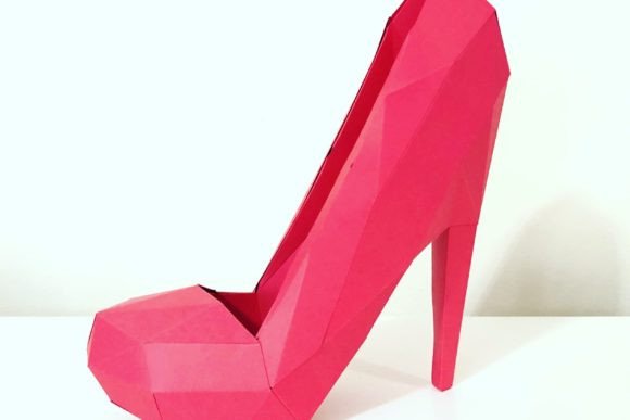 High Heeled Shoe Paper Sculpture: 3D SVG Objects