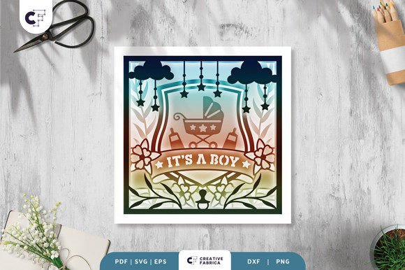 It's a Boy Baby Shower 3D SVG Shadow Box Review