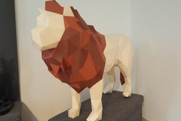 Lion Paper Sculpture: 3D SVG Animals for Branding