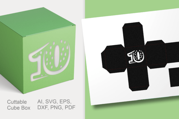 Number 10 Cube Gift Box Template SVG Review