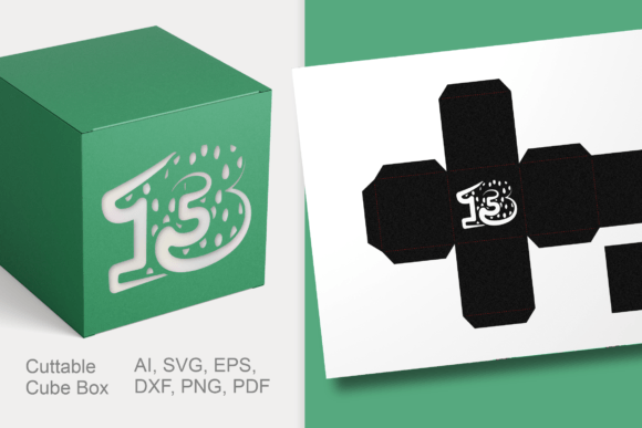 Number 13 Cube Gift Box Template SVG Review