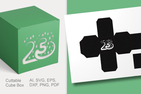 Number 23 Cube Gift Box Template SVG Review
