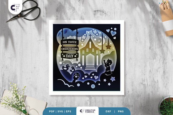 On Your Christening Day 3D Shadow Box for Baby Branding