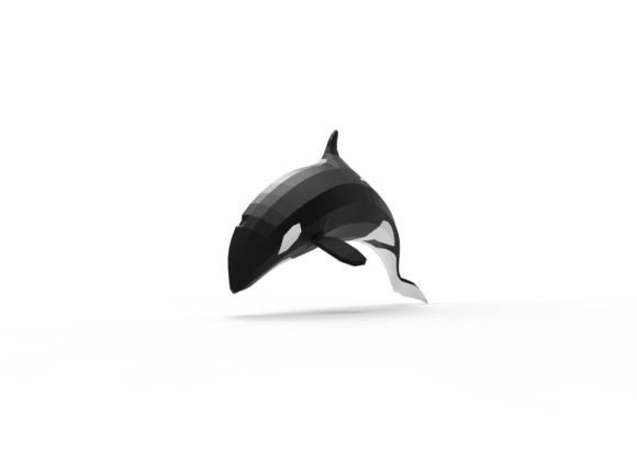 Orca 3D Paper Sculpture: Animals in 3D SVG