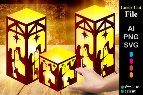 Paper Cut Nativity Christmas Lantern 3D SVG Review
