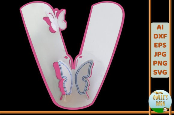 Popup Butterfly Monogram V: 3D SVG Shapes Review