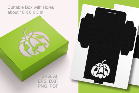 Sad Pumpkin Halloween Window Favor Box 3D SVG Shapes