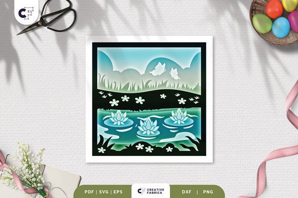 Spring Pond 3D Shadow Box: A Seasons 3D SVG Review