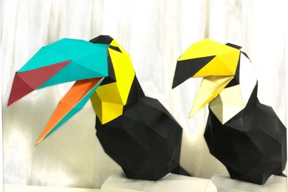 Toucan Paper Sculpture: 3D SVG Animals for Blogs