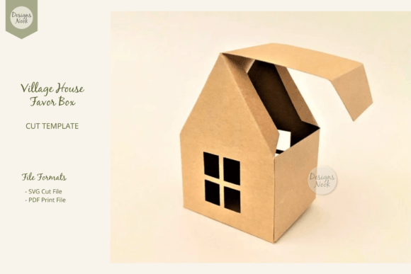 Village House Template Favor Box SVG PDF Review